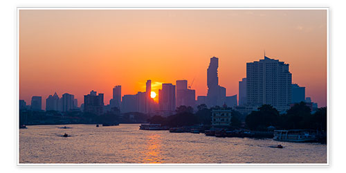 Poster Bangkok-Skyline bei Sonnenaufgang, Thailand
