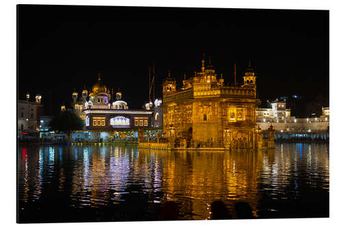 Tableau en aluminium The Golden Temple by night, Amritsar, India