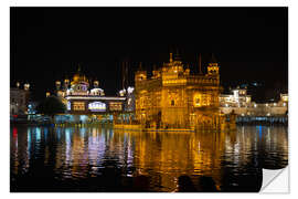 Naklejka na ścianę The Golden Temple by night, Amritsar, India