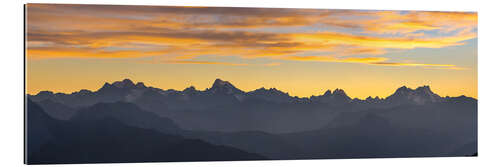 Gallery print The Alps at sunset, panoramic view