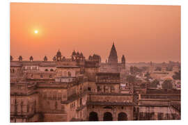 Quadro em PVC Orchha city at sunset, India