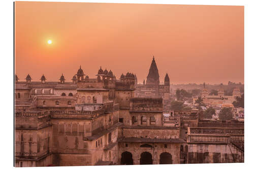 Galleritryck Orchha city at sunset, India