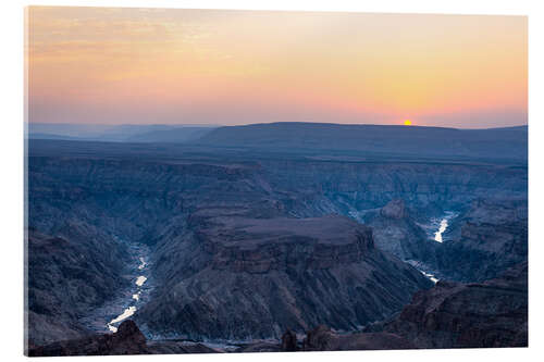 Acrylglasbild Fish River Canyon bei Sonnenuntergang, Reiseziel in Namibia