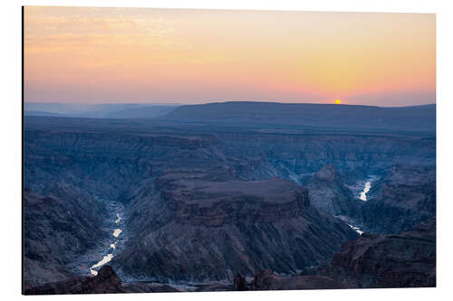 Aluminium print Fish River Canyon at sunset, travel destination in Namibia