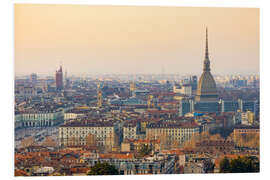 Foam board print Turin skyline, sunset light, Italy