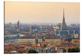 Magnettafel Turin Skyline bei Sonnenuntergang, Italien