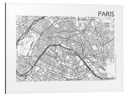 Tableau en aluminium Plan de la ville de Paris VIII