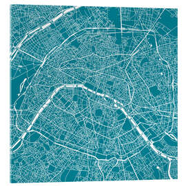 Acrylglasbild Stadtplan von Paris VII