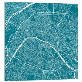 Cuadro de aluminio Mapa de la ciudad de París VII