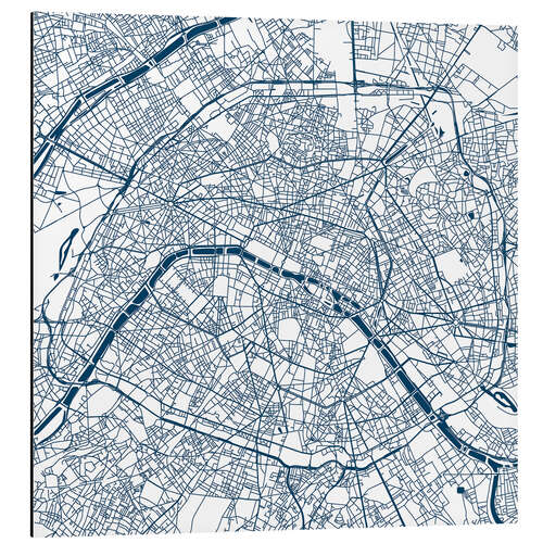 Cuadro de aluminio Mapa de la ciudad de París VI