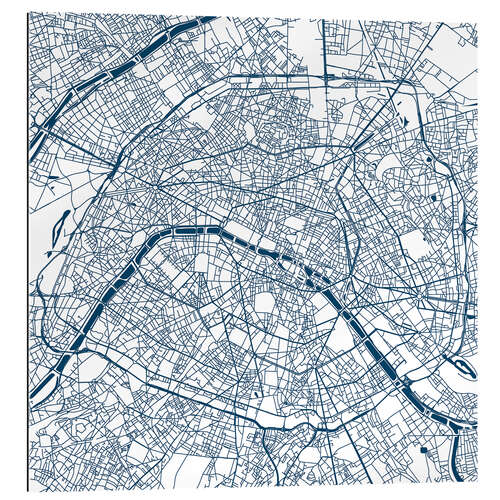 Tableau en plexi-alu Plan de la ville de Paris VI