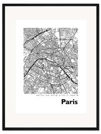 Gerahmter Kunstdruck Stadtplan von Paris V