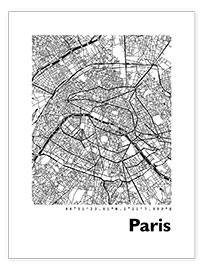 Poster  City map of Paris V - 44spaces