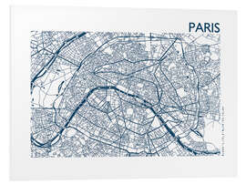 Foam board print City map of Paris IV