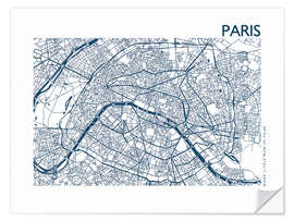 Sticker mural Plan de la ville de Paris IV