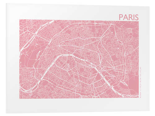 Foam board print City map of Paris II