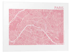 Foam board print City map of Paris II