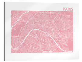 Quadro em plexi-alumínio City map of Paris II