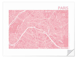 Naklejka na ścianę City map of Paris II