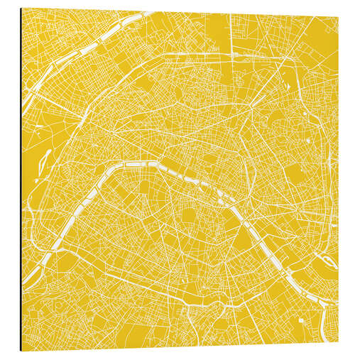 Tableau en aluminium Plan de la ville de Paris I