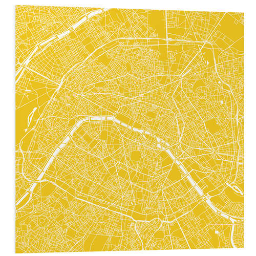 Foam board print City map of Paris I