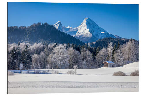 Stampa su alluminio Snowy mountains in Upper Bavaria