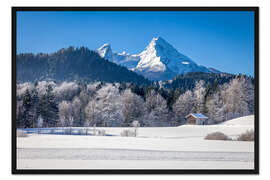 Gerahmter Kunstdruck Winterlicher Watzmann (Oberbayern)