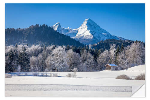 Naklejka na ścianę Snowy mountains in Upper Bavaria