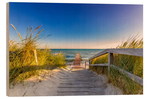 Tableau en bois Chemin vers la mer