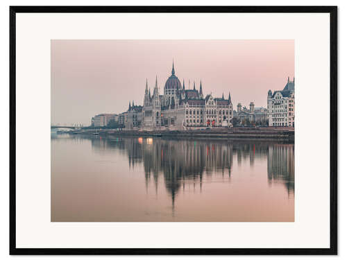 Plakat artystyczny premium w ramie Colourful sunrises in Budapest
