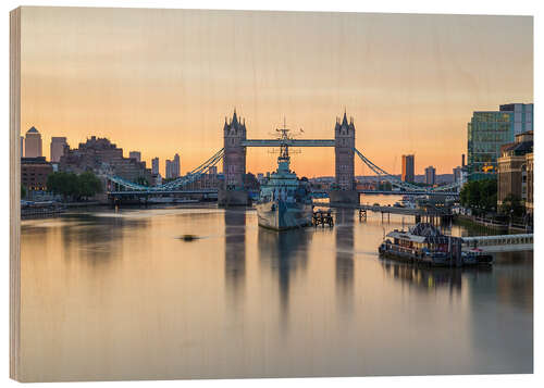 Holzbild Bunte Sonnenaufgänge in London