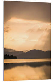 Aluminium print Summer morning at lake Walchense