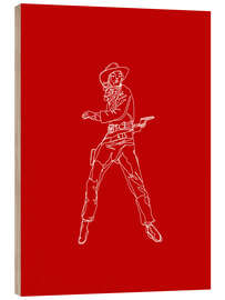 Hout print Crimson Cowgirl