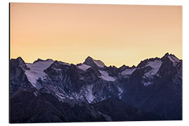 Aluminium print Massif des Ecrins glaciers at sunset, the Alps