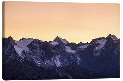 Leinwandbild Gletscher des Massif-des Ecrins bei Sonnenuntergang, die Alpen