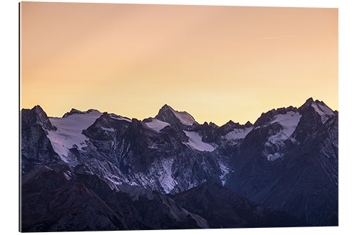 Gallery print Massif des Ecrins glaciers at sunset, the Alps