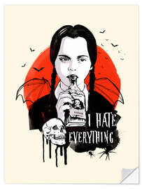 Selvklebende plakat Wednesday Addams