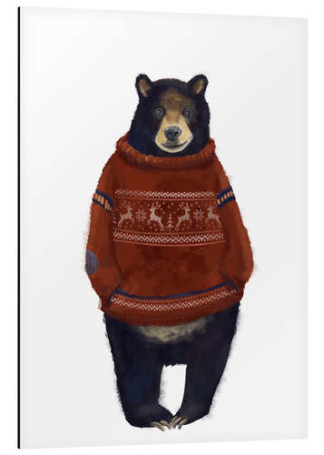 Aluminium print Mr. Bearr in Norwegian sweater