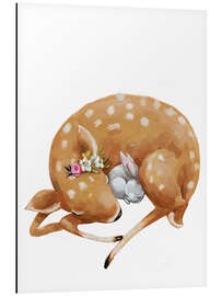 Magnettafel Rehkitz und Baby Hase