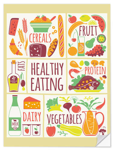 Självhäftande poster To eat healthy food