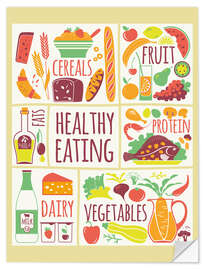 Selvklebende plakat To eat healthy food