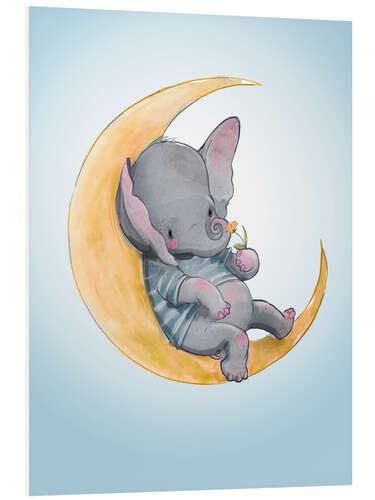 Foam board print Elephant in the moon