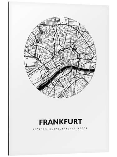 Alubild Stadtplan von Frankfurt, Kreis