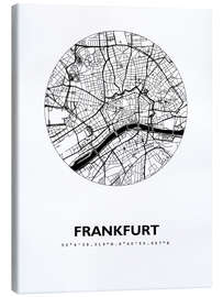 Canvas-taulu  City map of Frankfurt, circle - 44spaces