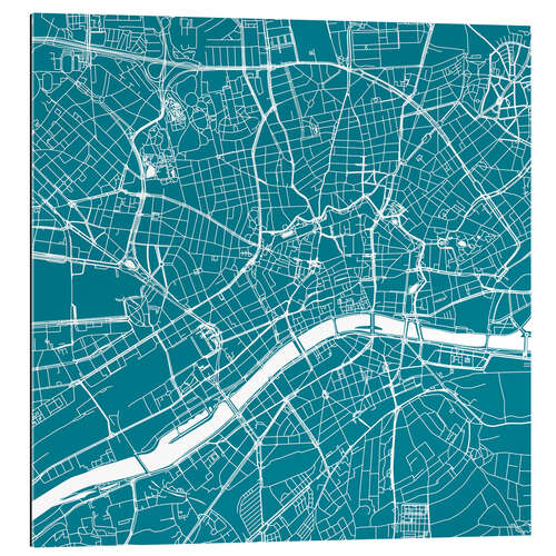 Gallery print City map of Frankfurt, blue