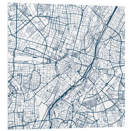 Tableau en PVC Plan de la ville de Munich