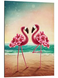 Aluminiumsbilde Flamingos