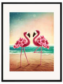Gerahmter Kunstdruck  Flamingos 