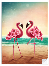 Sticker mural Flamants roses