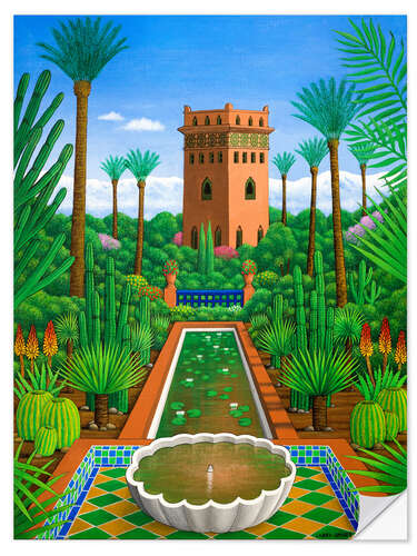 Selvklebende plakat Marjorelle Cactus